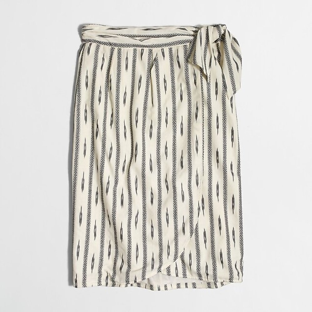 J.Crew Tulip Faux-Wrap Pencil Skirt in Ivory